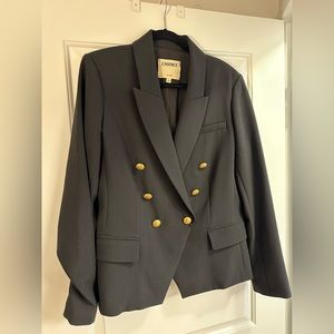 L'AGENCE Kenzie Double Breasted Blazer in Black with Gold Buttons - size 12